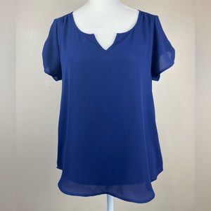 Royal Blue Short Sleeve Blouse